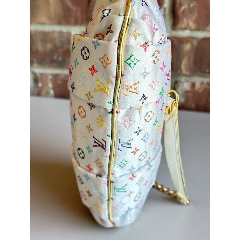 Louis Vuitton Aumoniere Satin Evening Bag Monogram White Multicolor 82723 - Picture 5 of 15